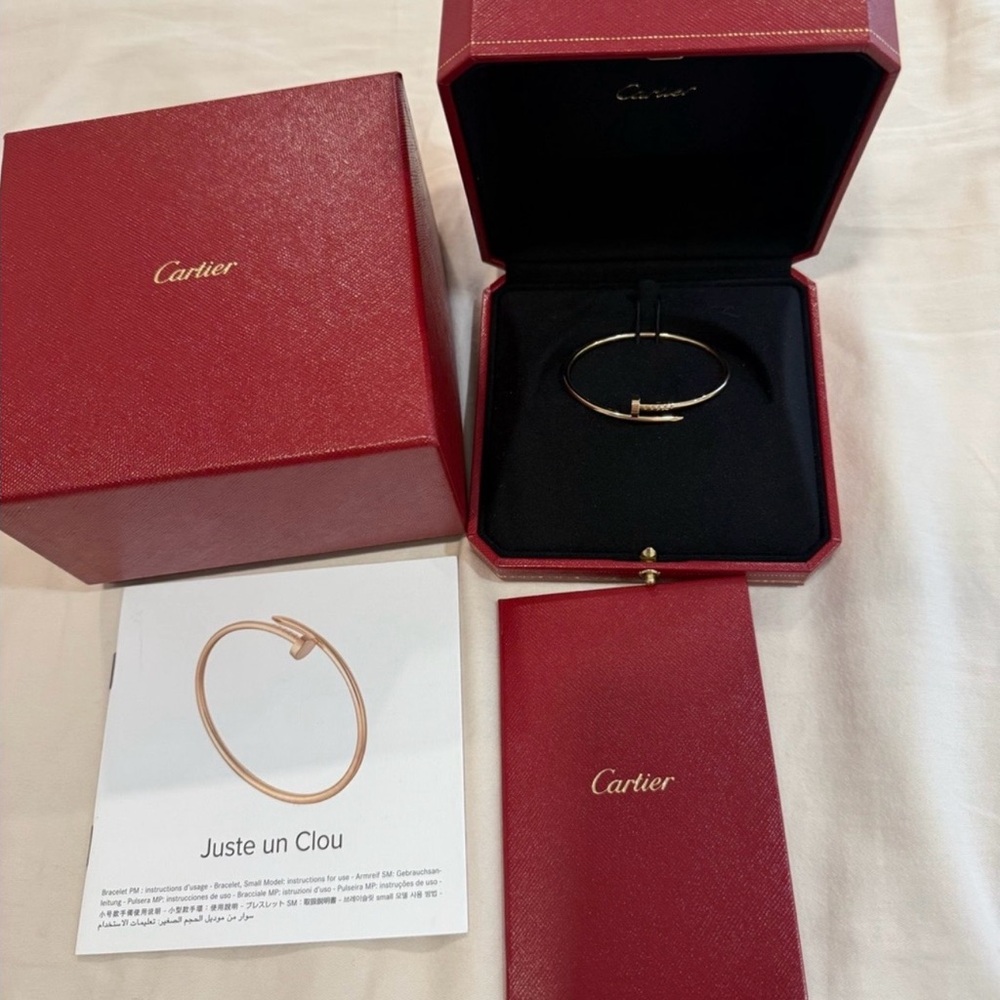 Cartier Small Juste un Clou 18k Yellow Gold Bracelet Size 15